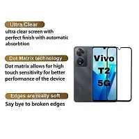 Aliean Tempered Glass For Vivo T2 5G Screen Protector Edge to Edge Coverage with HD Clearance Premium Tempered Glass, Full Adhesives Glass VIVO T2 5G (Pack of 1)-thumb2