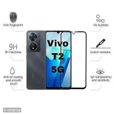 Aliean Tempered Glass For Vivo T2 5G Screen Protector Edge to Edge Coverage with HD Clearance Premium Tempered Glass, Full Adhesives Glass VIVO T2 5G (Pack of 1)-thumb2