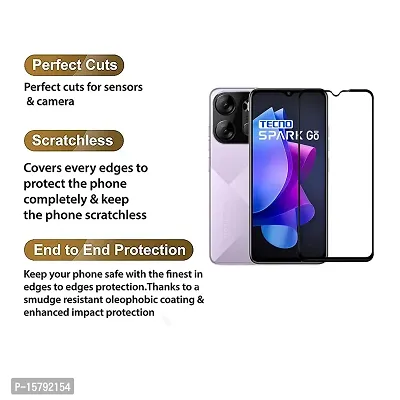 Aliean Tempered Glass for Tecno Spark GO 2023 Screen Protector Edge to Edge Coverage with HD Clearance Premium Tempered Glass, Full Adhesive Glass TECNO SPARK GO 2023 (Pack of 2)-thumb5