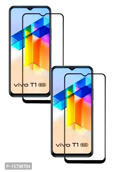 ALIEAN Tempered Glass for Vivo T1 Pro 5G Screen Protectors Edge to Edge Coverage with HD Clearance Premium Tempered Glass, Full Adhesives Glass Vivo T1 Pro (Pack of 2)-thumb0