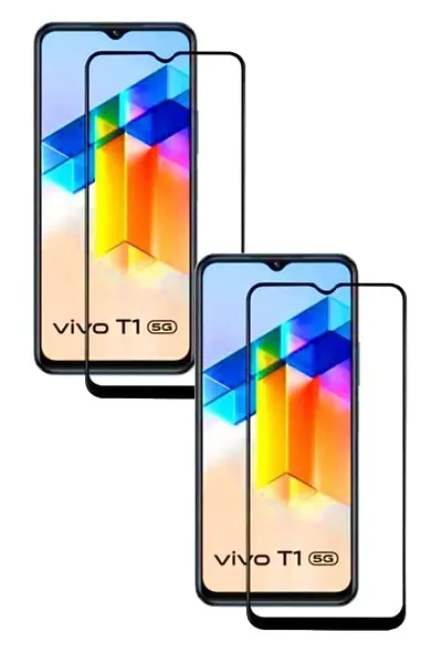 ALIEAN Tempered Glass for Vivo T1 Pro 5G Screen Protectors Edge to Edge Coverage with HD Clearance Premium Tempered Glass, Full Adhesives Glass Vivo T1 Pro (Pack of 2)