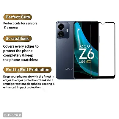 Aliean Tempered Glass for Vivo Iqoo Z6 Lite 5G Screen Protector Edge to Edge Coverage with HD Clearance Premium Tempered Glass, Full Adhesives Glass VIVO IQOO Z6 LITE 5G (Pack of 1)-thumb5