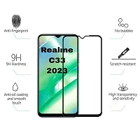 Aliean Tempered Glass For Realme C33 2023 Screen Protector Edge to Edge Coverages with HD Clearance Premium Tempered Glass, Full Adhesives Glass REALME C33 (2023) (Pack of 1)-thumb1