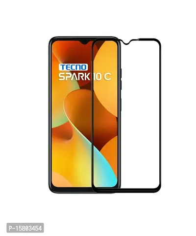 Aliean Tempered Glass For Tecno Spark 10C Screen Protector Edge to Edge Coverages with HD Clearance Premium Tempered Glass, Full Adhesives Glass TECNO SPARK 10C (Pack of 1)-thumb0