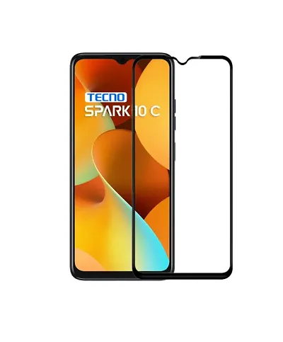 Aliean Tempered Glass For Tecno Spark 10C Screen Protector Edge to Edge Coverages with HD Clearance Premium Tempered Glass, Full Adhesives Glass TECNO SPARK 10C (Pack of 1)