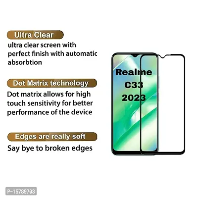 Aliean Tempered Glass For Realme C33 2023 Screen Protector Edge to Edge Coverages with HD Clearance Premium Tempered Glass, Full Adhesives Glass REALME C33 (2023) (Pack of 1)-thumb4