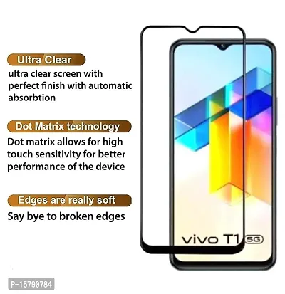 ALIEAN Tempered Glass for Vivo T1 Pro 5G Screen Protectors Edge to Edge Coverage with HD Clearance Premium Tempered Glass, Full Adhesives Glass Vivo T1 Pro (Pack of 2)-thumb2