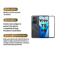 Aliean Tempered Glass For Vivo T2 5G Screen Protector Edge to Edge Coverage with HD Clearance Premium Tempered Glass, Full Adhesives Glass VIVO T2 5G (Pack of 2)-thumb1