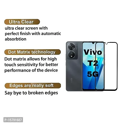 Aliean Tempered Glass For Vivo T2 5G Screen Protector Edge to Edge Coverage with HD Clearance Premium Tempered Glass, Full Adhesives Glass VIVO T2 5G (Pack of 2)-thumb5