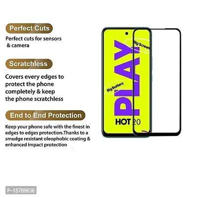 Aliean Tempered Glass for Infinix Hot 20 Play Screen Protectors Edge to Edge Coverage with HD Clearance Premium Tempered Glass, Full Adhesives Glass INFINIX HOT 20 PLAY (Pack of 1)-thumb5