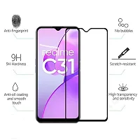 ALIEAN Tempered Glass for Realme C31 Screen Protector Edge to Edge Coverage with HD Clearance Premium Tempered Glass, Full Adhesive Glass Realme C31 (Pack of 2)-thumb1