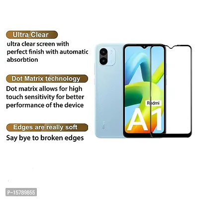 Aliean Tempered Glass for Redmi A1 Screen Protector Edge to Edge Coverage with HD Clearances Premium Tempered Glass, Full Adhesives Glass REDMI A1 2022 (Pack of 1)-thumb4