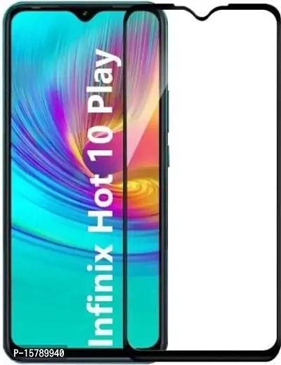 ALIEAN Tempered Glass for Infinix Hot 10 Play Screen Protectors Edge to Edge Coverage with HD Clearance Premium Tempered Glass, Full Adhesives Glass Infinix Hot 10 Play (Pack of 1)-thumb0