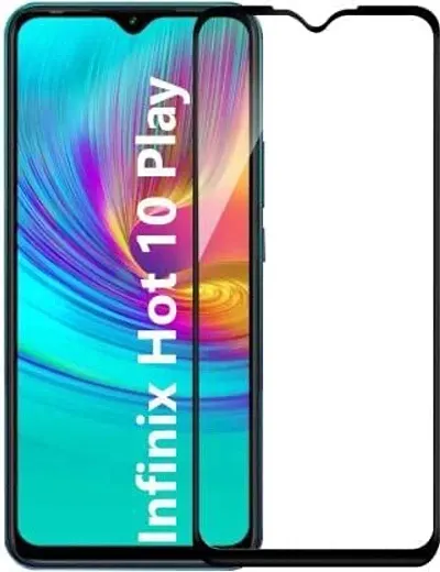 ALIEAN Tempered Glass for Infinix Hot 10 Play Screen Protectors Edge to Edge Coverage with HD Clearance Premium Tempered Glass, Full Adhesives Glass Infinix Hot 10 Play (Pack of 1)