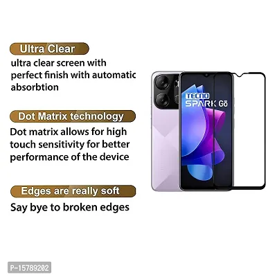 Aliean Tempered Glass for Tecno Spark GO 2023 Screen Protector Edge to Edge Coverages with HD Clearance Premium Tempered Glass, Full Adhesives Glass TECNO SPARK GO 2023 (Pack of 2)-thumb2