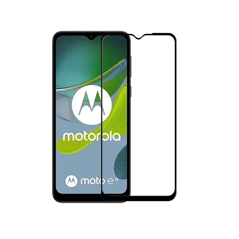 Aliean Tempered Glass for Motorola Moto E13 Screen Protector Edge to Edge Coverage with HD Clearance Premium Tempered Glass, Full Adhesive Glass MOTOROLA MOTO E13 (Pack of 1)