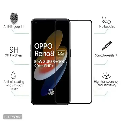 Aliean Tempered Glass for OPPO RENO 8 5G Screen Protector Edge to Edge Coverage with HD Clearance Premium Tempered Glass, Full Adhesive Glass OPPO RENO 8 5G (Pack of 2)-thumb2