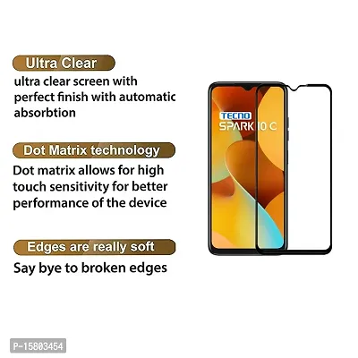 Aliean Tempered Glass For Tecno Spark 10C Screen Protector Edge to Edge Coverages with HD Clearance Premium Tempered Glass, Full Adhesives Glass TECNO SPARK 10C (Pack of 1)-thumb3