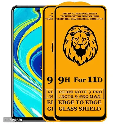 Aliean Tempered Glass for REDMI NOTE 9 PRO/NOTE 9 PRO MAX Screen Protector Edge to Edge Coverage with HD Clearance Premium tempered glass (Pack of 2)-thumb0