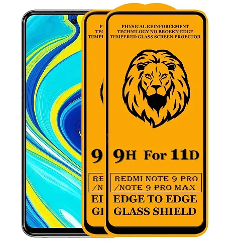 Aliean Tempered Glass for REDMI NOTE 9 PRO/NOTE 9 PRO MAX Screen Protector Edge to Edge Coverage with HD Clearance Premium tempered glass (Pack of 2)