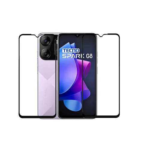 Aliean Tempered Glass for Tecno Spark GO 2023 Screen Protector Edge to Edge Coverage with HD Clearance Premium Tempered Glass, Full Adhesive Glass TECNO SPARK GO 2023 (Pack of 2)