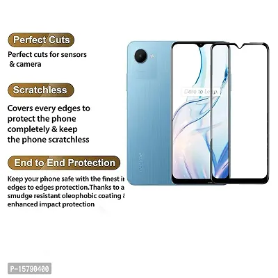 Aliean Tempered Glass for Realme C30S Screen Protector Edge to Edge Coverages with HD Clearances Premium Tempered Glass, Full Adhesives Glass REALME C30S (Pack of 1)-thumb3