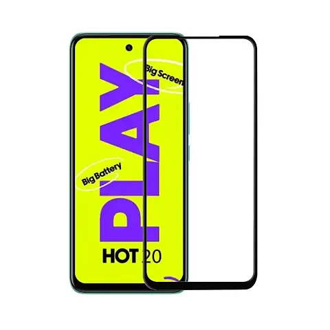 Aliean Tempered Glass for Infinix Hot 20 Play Screen Protectors Edge to Edge Coverage with HD Clearance Premium Tempered Glass, Full Adhesives Glass INFINIX HOT 20 PLAY (Pack of 1)