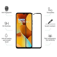 Aliean Tempered Glass For Tecno Spark 10C Screen Protector Edge to Edge Coverages with HD Clearance Premium Tempered Glass, Full Adhesives Glass TECNO SPARK 10C (Pack of 1)-thumb1