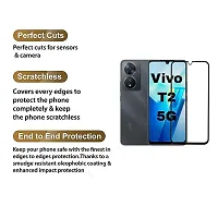 Aliean Tempered Glass For Vivo T2 5G Screen Protector Edge to Edge Coverage with HD Clearances Premium Tempered Glass, Full Adhesives Glass VIVO T2 5G (Pack of 2)-thumb1