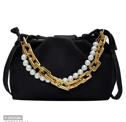 Stylish Black pu Sling Bag For Women