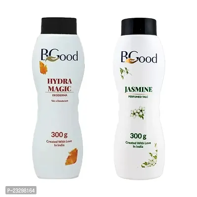 Natural Body  Face Talcum Powder For Men  Women - Hydra Magic Fragrance - 300Gm-Jasmine Fragrance-300Gm Pack Of 2