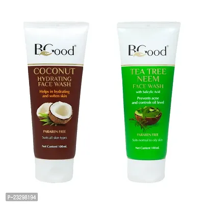 Natural Tea Tre Neem Face Wash 100Ml - Winter  Summer Skin Care Combo Kit- Paraben Free Tea Tree Neem Face Wash Pack Of 2