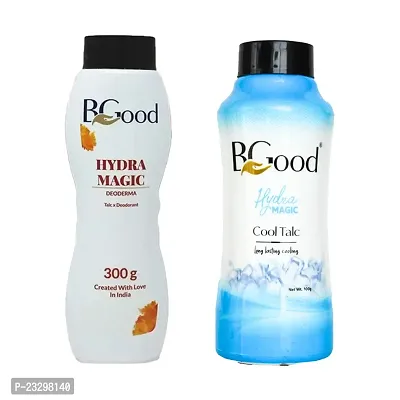Natural Body  Face Talcum Powder For Men  Women - Hydra Magic Fragrance - 300Gm-Hydra Magic Cool Fragrance-100Gm Pack Of 2