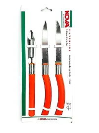 Kitchen Knife Set of 3/NOVA Brand/Green/Stainless Steel-thumb1