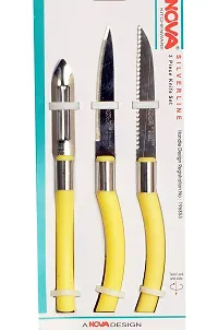 Kitchen Knife Set of 3/NOVA Brand/Green/Stainless Steel-thumb2