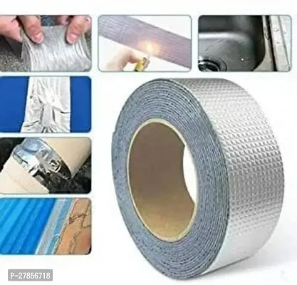 geutejj Rubberized Water Leakage Seal Tape Waterproof Flex Tape for Seal Leakage_105 150 cm Floor Marking Tapenbsp;nbsp;Silver Pack of 1