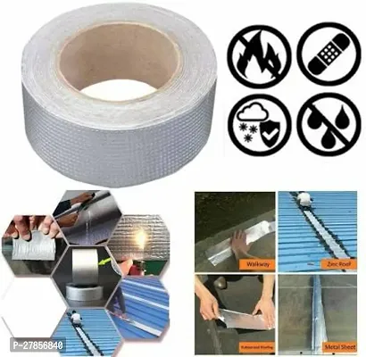 MAITRI ENTERPRISE Waterproof and Heat resistant Aluminum Foil Butyl Rubber Tape Leak Proof M48 5 m Butyl Tapenbsp;nbsp;Silver Pack of 1-thumb0