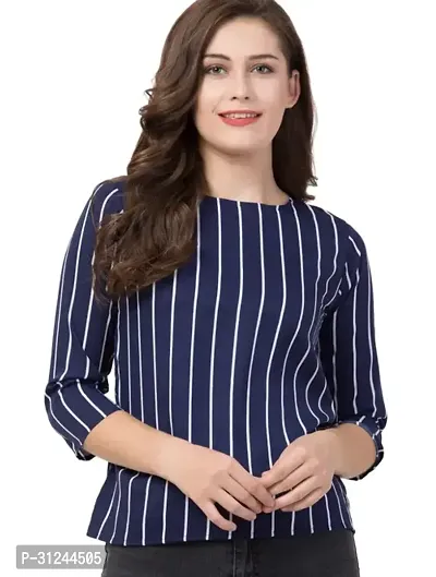 Elegant Multicoloured Crepe Printed Top For Women-thumb0