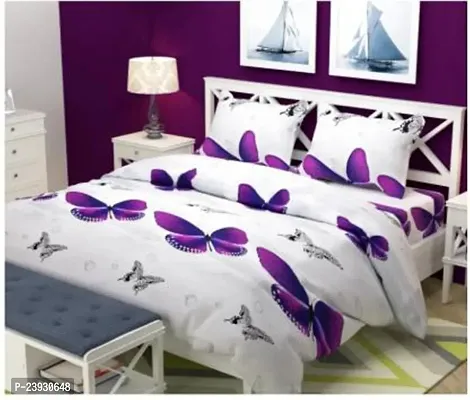 Comfortable Polycotton Queen Bedsheet with Pillow Covers-thumb0