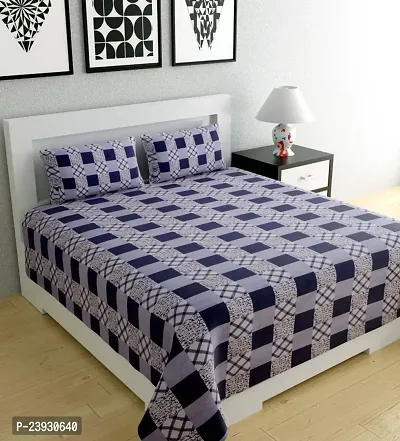 Comfortable Polycotton Queen Bedsheet with Pillow Covers-thumb0