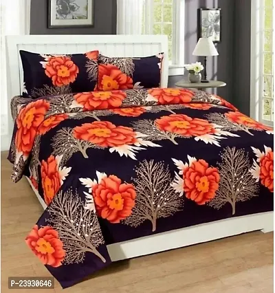 Comfortable Polycotton Queen Bedsheet with Pillow Covers-thumb0