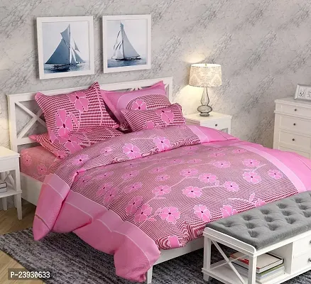 Comfortable Polycotton Queen Bedsheet with Pillow Covers-thumb0