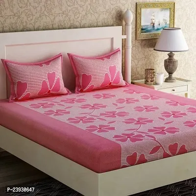 Comfortable Polycotton Queen Bedsheet with Pillow Covers-thumb0