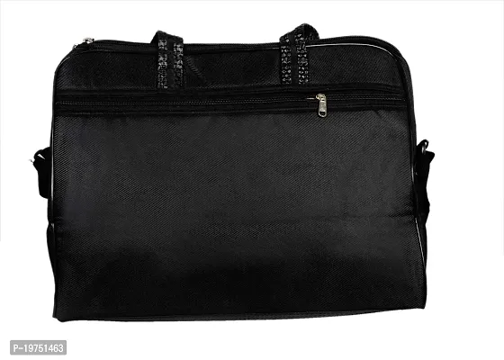 SUNVIKA HOUSE Nylon Fabric Travel Bag/Duffle Bag with Zip Closure (Black,41x18x32cm)-thumb4