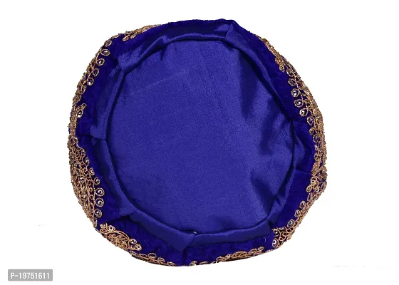 SUNVIKA HOUSE Raw Silk Floral Ethnic Rajasthani Multicolor Embroidered Potli Bag Handbag, Wristlets, Clutch for Women, Girls with Handmade (16 X 11 X 21 Cm) Color : Blue-thumb3
