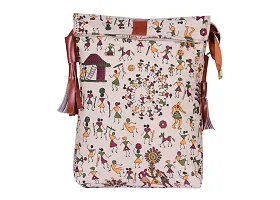 SUNVIKA HOUSE Flap Canvas Handbag for Women and Girls Ladies Purse Shoulder bag Top Handle Tote Bag Wedding Gifts For Women - Brown-thumb3