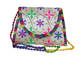 SUNVIKA HOUSE Handcrafted Traditional Embroidery Sling Bags|Rajasthani Sling Bags|Shoulder Bags|Crossbody Bag|Ethnic Shoulder Sling Bag for Women and Girls(Size: 20x24Cm)-thumb1