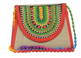 SUNVIKA HOUSE Handcrafted Traditional Embroidery Sling Bags|Rajasthani Sling Bags|Shoulder Bags|Crossbody Bag|Ethnic Shoulder Sling Bag for Women and Girls(Size: 20x24Cm)-thumb1