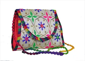 SUNVIKA HOUSE Handcrafted Traditional Embroidery Sling Bags|Rajasthani Sling Bags|Shoulder Bags|Crossbody Bag|Ethnic Shoulder Sling Bag for Women and Girls(Size: 20x24Cm)-thumb3