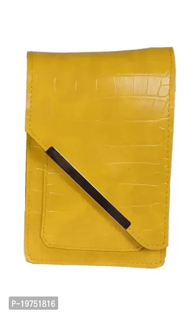 SUNVIKA HOUSE Small Crossbody Sling Bag for Women Shoulder Bags Mobile Holder Card Pocket Wallet Purse for Girls Adjustable Strap -Yellow